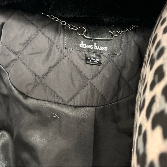 Dennis basso quilted long coat jacket with faux fur details and hood - Picture 6 of 8